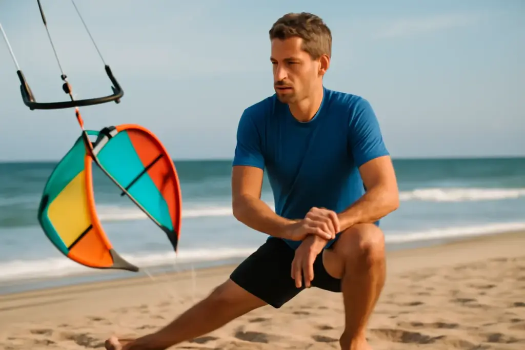 Allenamento pre-sessione di kitesurf: gli esercizi chiave per evitare infortuni sulle onde